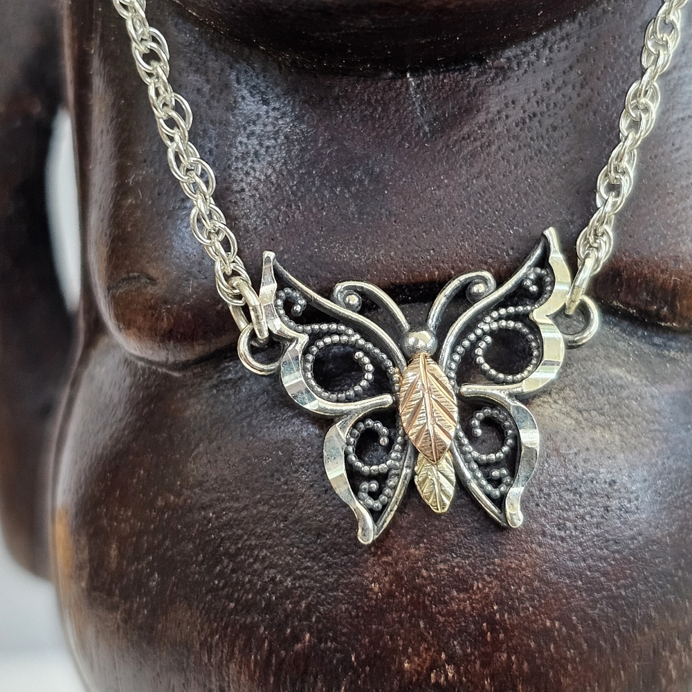 12K Butterfly Anklet Bracelet on 925 Chain